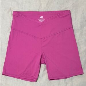 JoyLab Hot Pink High-Rise V- Waist Bike Shorts